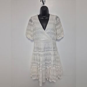 Reserved Designed in Poland White Lace Eyelet Dress sz M